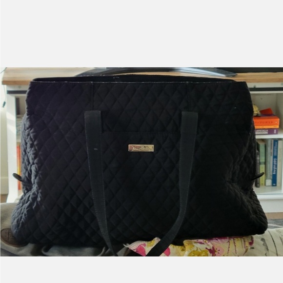 Vera Bradley Black Quilted Weekender Tote - Picture 2 of 12
